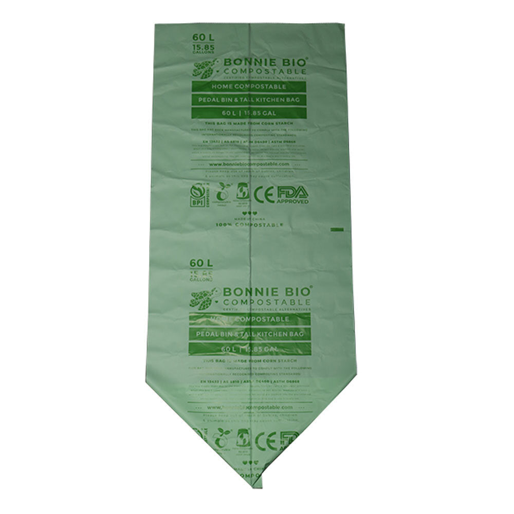 Bonnie Bio Compostable 60L Pedal Bin & Tall Kitchen/Garbage/Bin Bags Green (60 Pack) — image 4