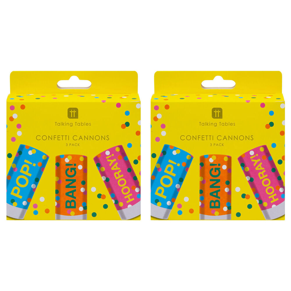 Talking Tables 3pc Talking Tables Confetti Canon Birthday Brights Party Decoration (2 Pack)