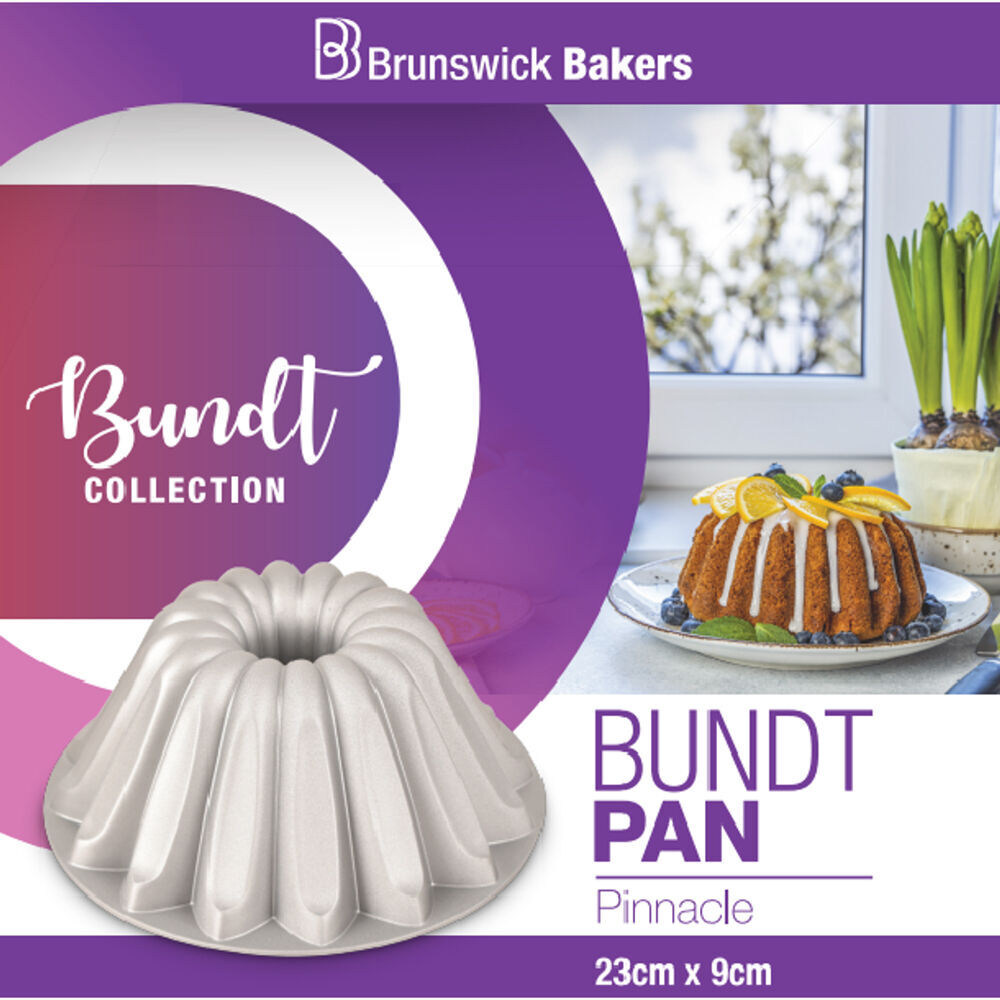 Brunswick Bakers Pinnacle Cast Bundt Pan Aluminum Non-Stick Bakeware 23x9cm (2 Pack) — image 2