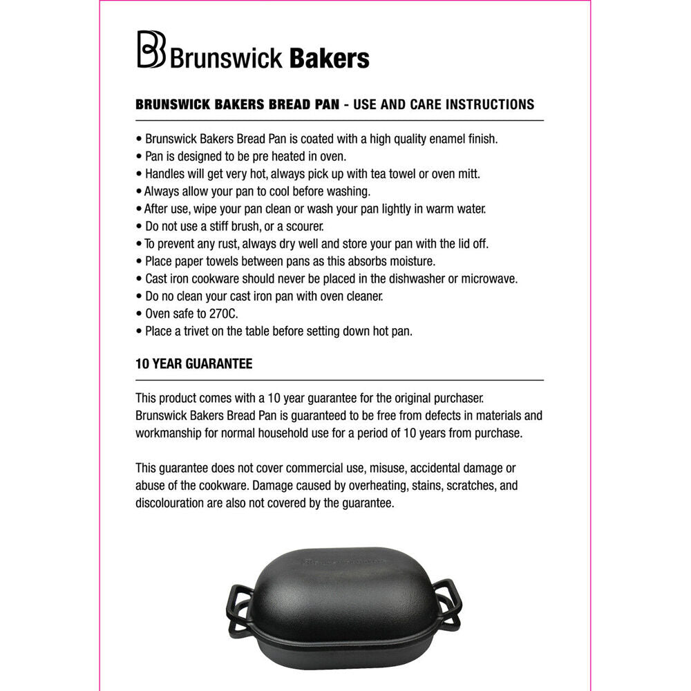 Brunswick Bakers Pre-seasoned Cast Iron Bread/Loaf Baking Pan 39x26cm Black — image 8