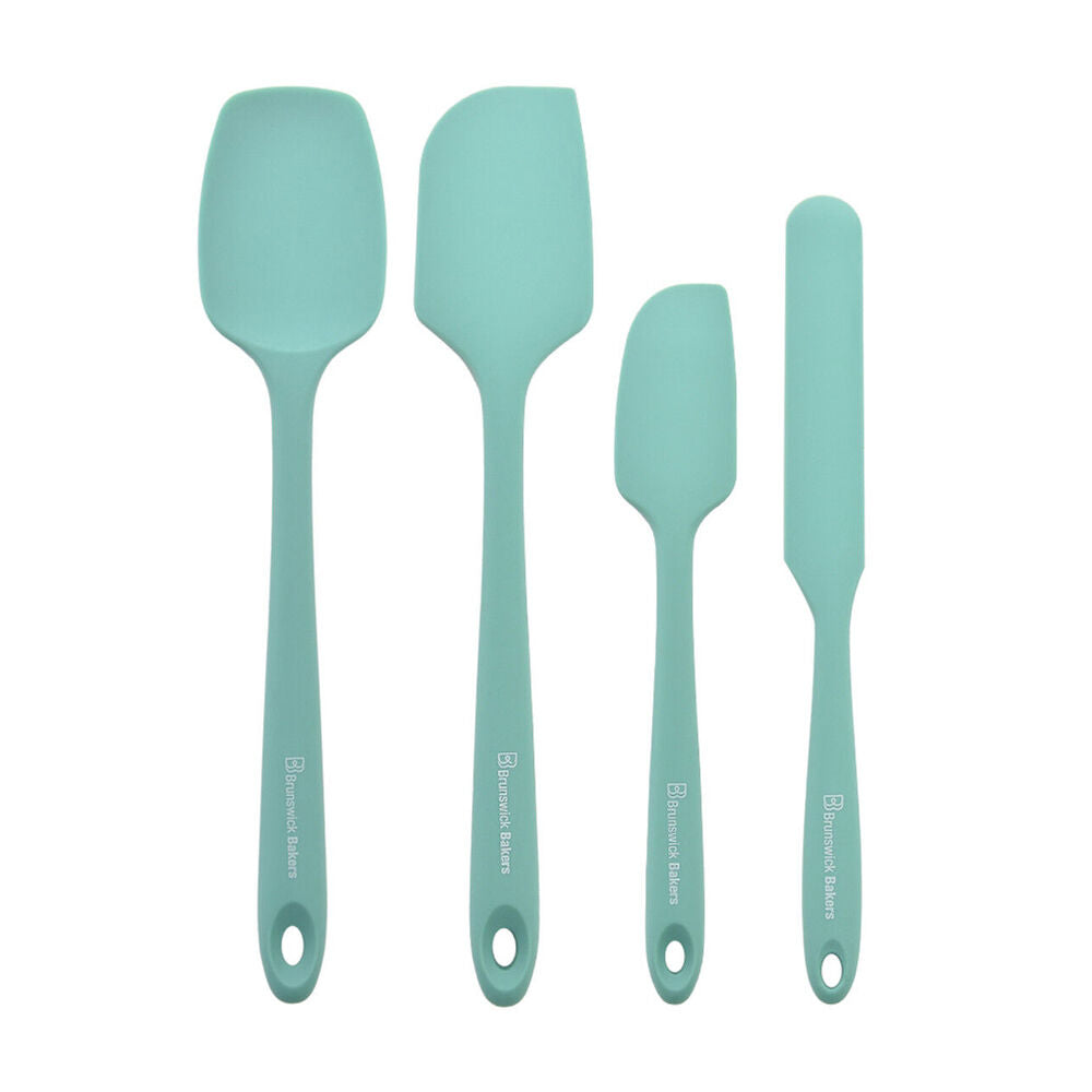 Brunswick Bakers Spatula Cyan Silicone Cooking Baking Utensil 28cm (4 Pieces)