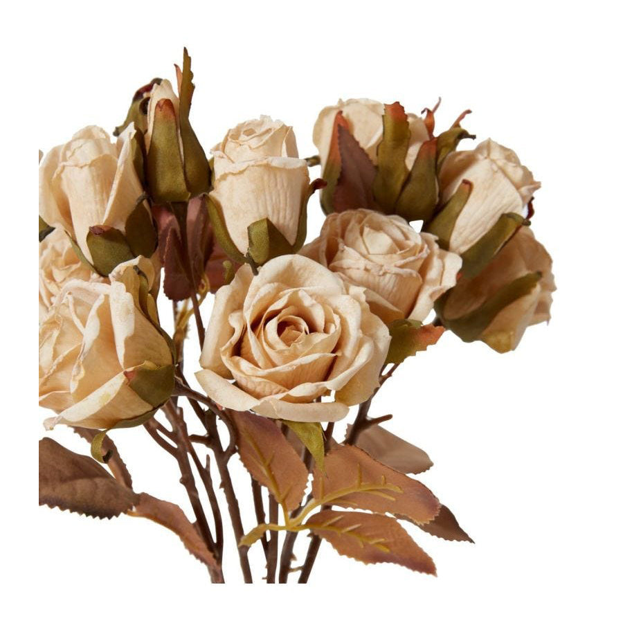 E Style 43cm Plastic Rose Decor Bundle Artifical Flower Antique Cream (2 Pack) — image 2