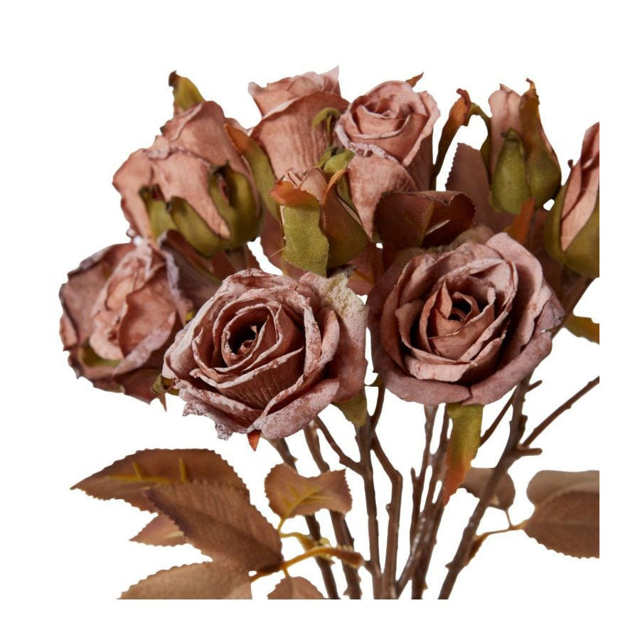 E Style 43cm Plastic Rose Decor Bundle Artifical Faux Flower Dusty Mauve (2 Pack) — image 2