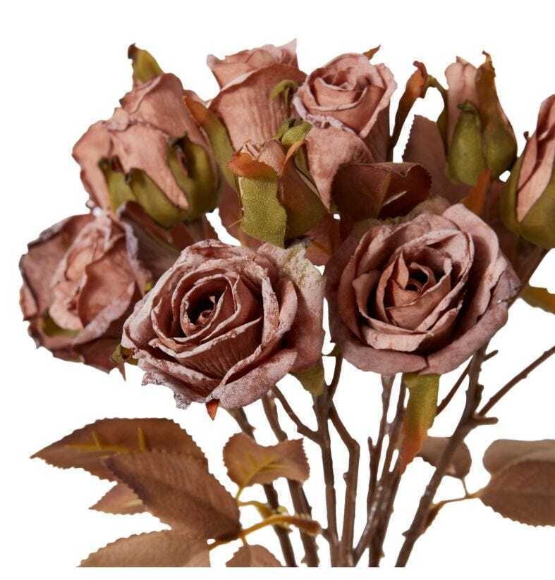 E Style 43cm Plastic Rose Decor Bundle Artifical Faux Flower Dusty Mauve — image 2