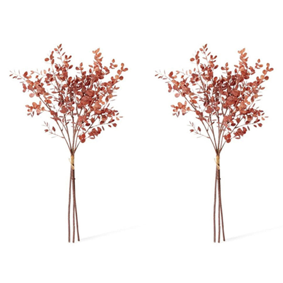 E Style 72cm Plastic Eucalyptus Decor Bundle Artifical Plant Dusty Red (2 Pack)
