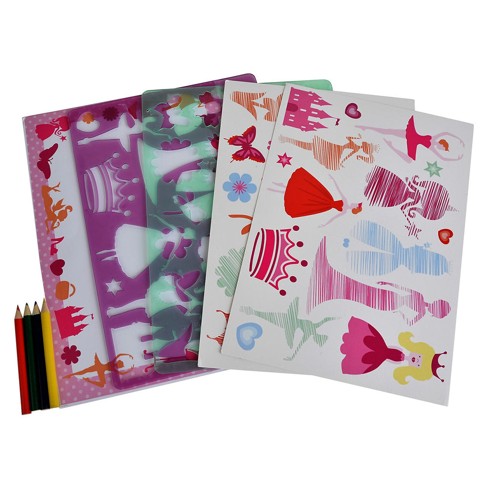 Buddy & Barney Stencil & Pencil Double Pack Fairies/Flowers Kids Art/Craft 3y+ — image 2