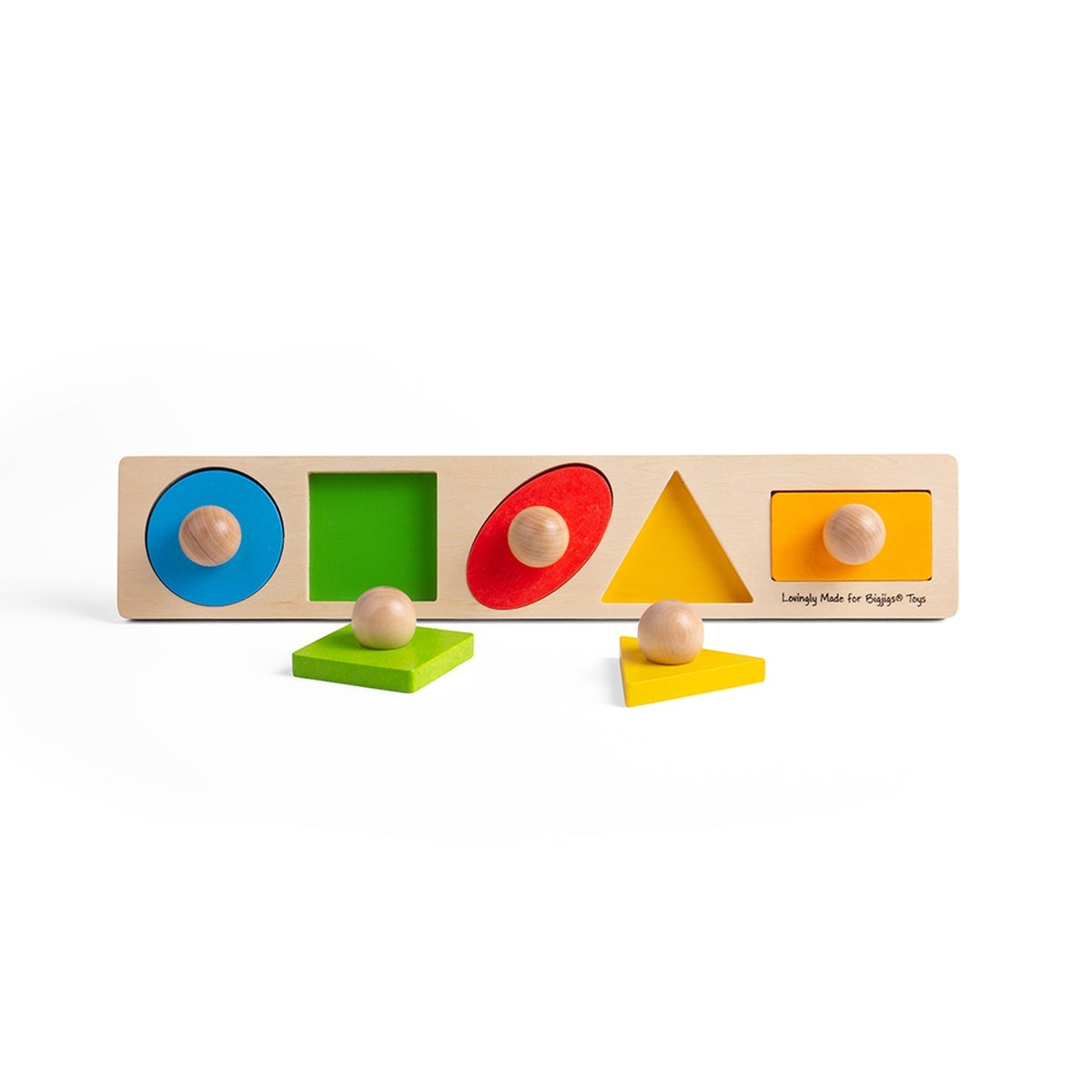 Bigjigs Toys Shape Matching Board Kids Wooden Educational Play Toy 12m+ (6 Pieces) — image 4