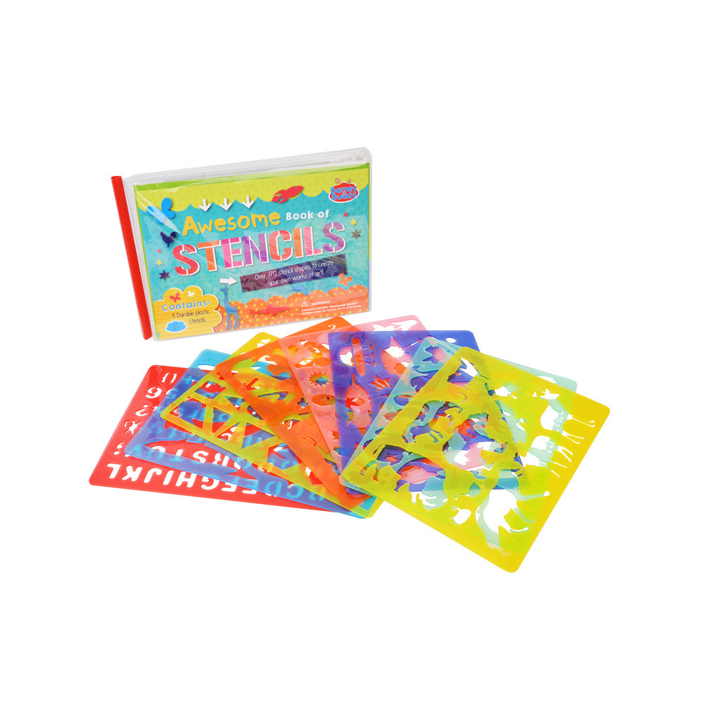 Unbranded Awesome Book Of Stencils Kids/Children Craft Art Drawing/Writing Toy 3y+ (8 Pieces) — image 2