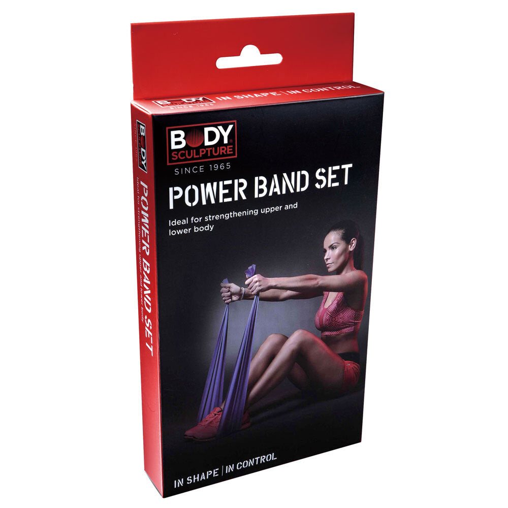Body Sculpture Power Resistance Bands 3 Pack 120 x 15cm Home Gym Strength — image 2