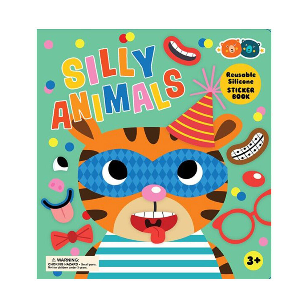 Buddy & Barney Reusable Silicone Sticker Book Silly Faces & Animals 3y+ (2 Pieces) — image 4
