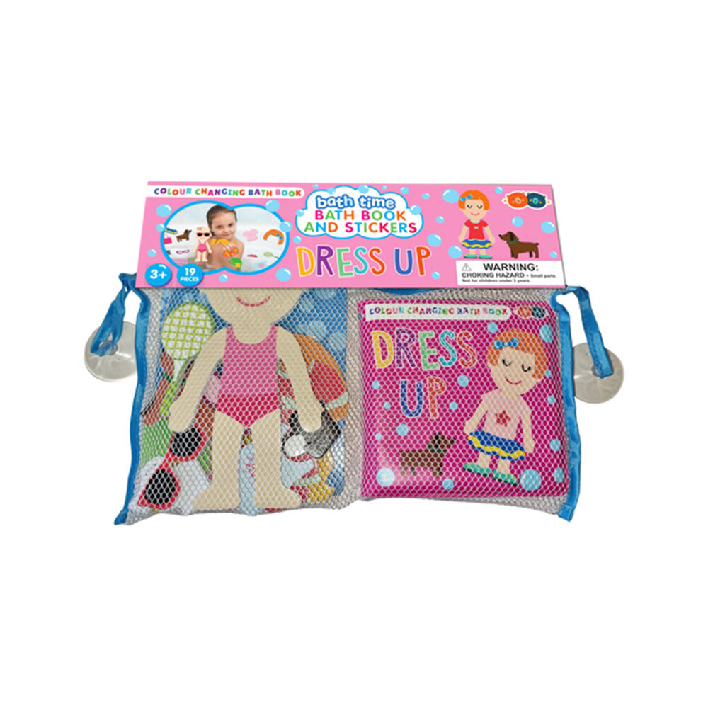Buddy & Barney Kids Colour Changing Bath Book & Stickers Dress Up 3y+ (19 Pieces)