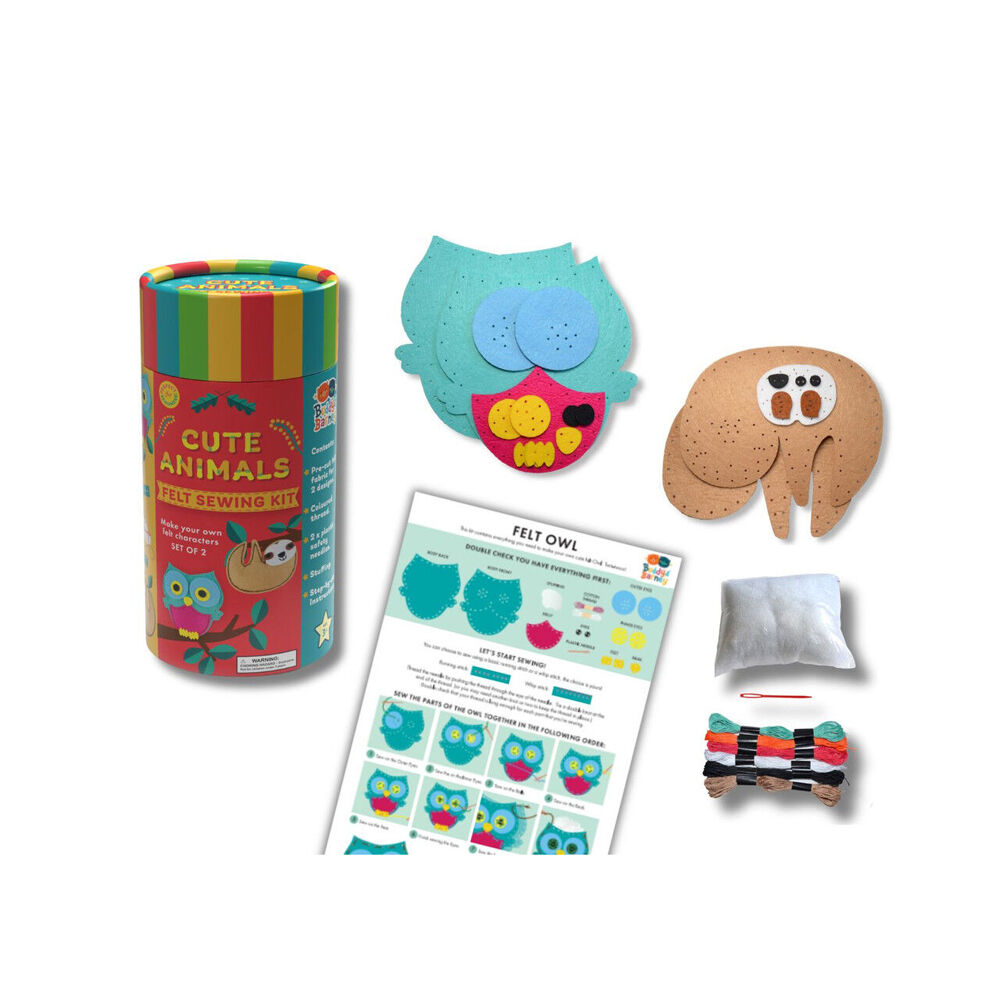 Buddy & Barney Set of 2 Felt Sewing Kids Craf Kit in Tube Cute Animals 3y+ — image 2