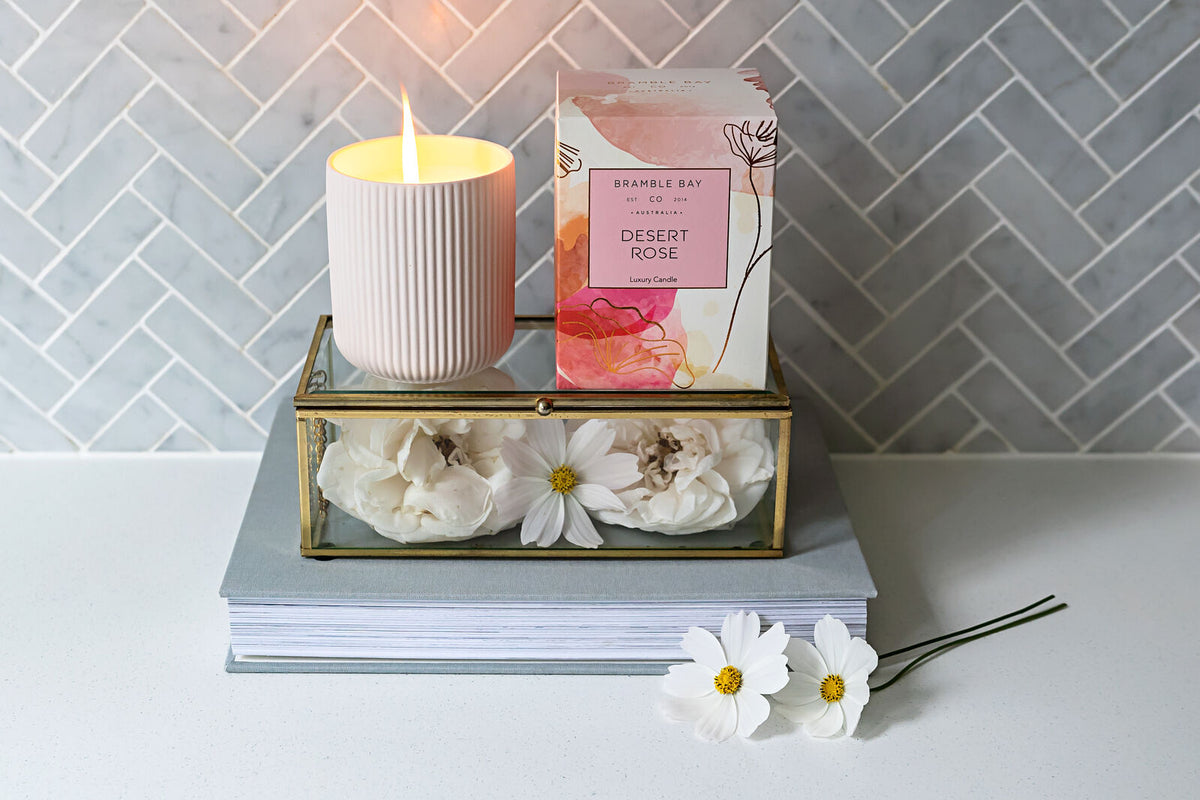 Bramble Bay Native Plum Dessert Rose Scented Ceramic Candle 270g (2 Pack) — image 3