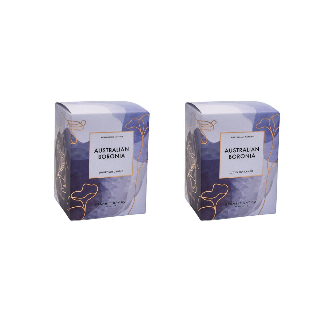 Bramble Bay Native Plum Australian Boronia Scented Ceramic Candle 270g (2 Pack)