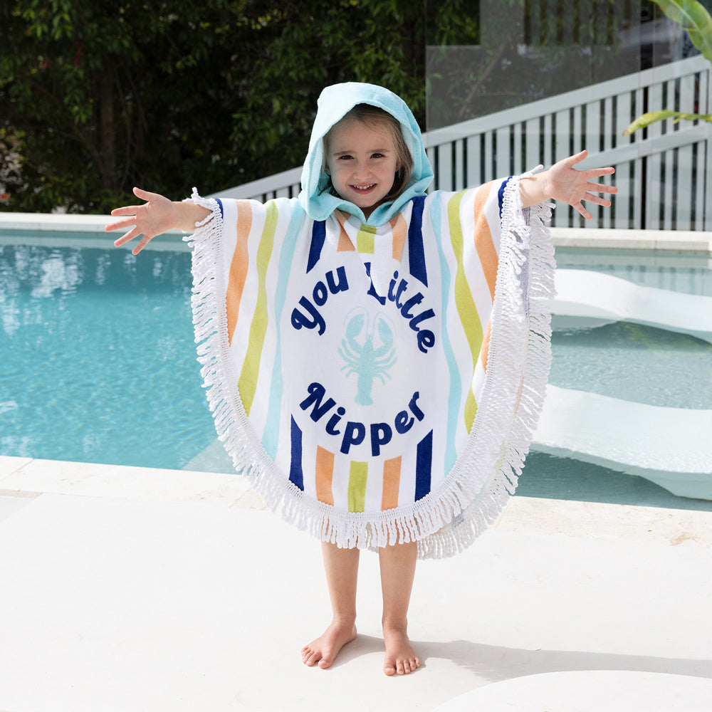 Bambury Kids/Children Shaped Poncho Towel w/ Hood 60x75cm Little Nipper — image 4