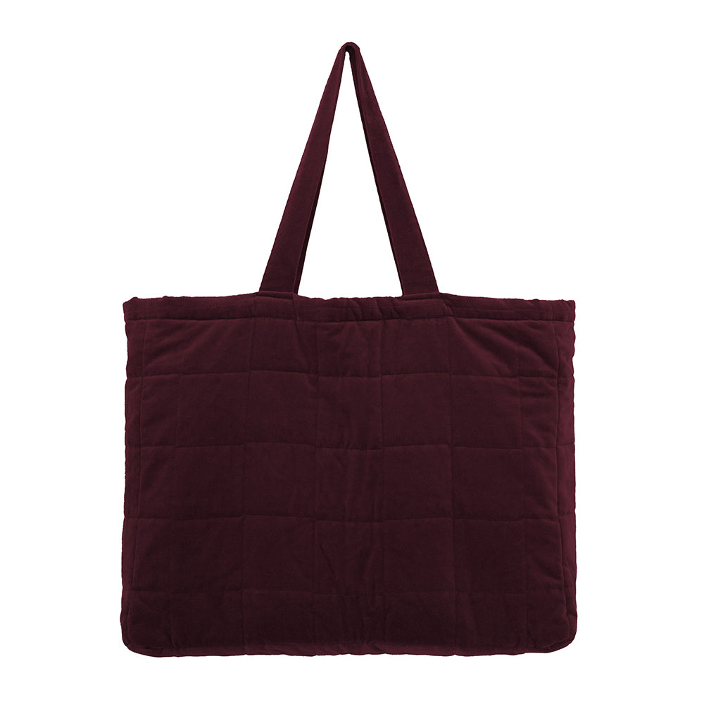 Bambury Nuno Cotton/Velvet Tote Beach/Shopping Carry Bag 245GSM Sangria