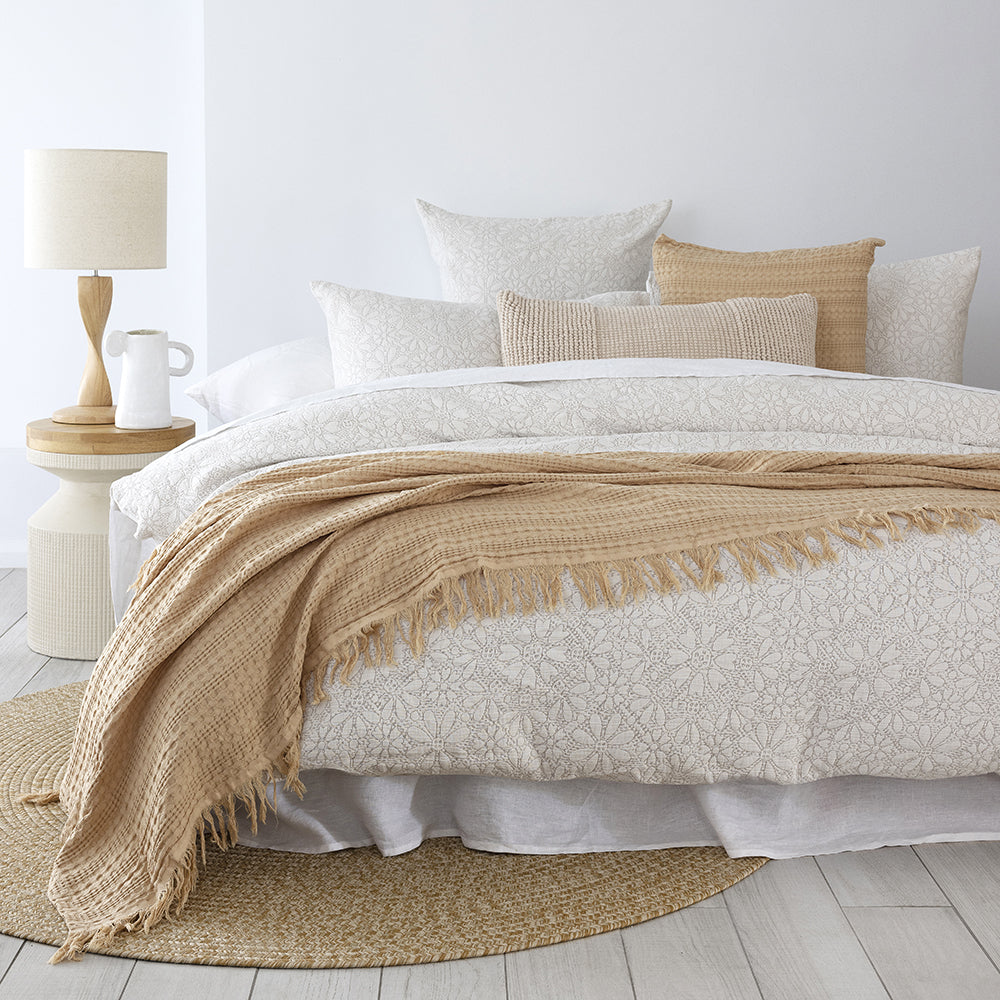 Bambury Nora Quilt Cover Set Queen Bed Soft Touch Woven Home Decor Bedding
