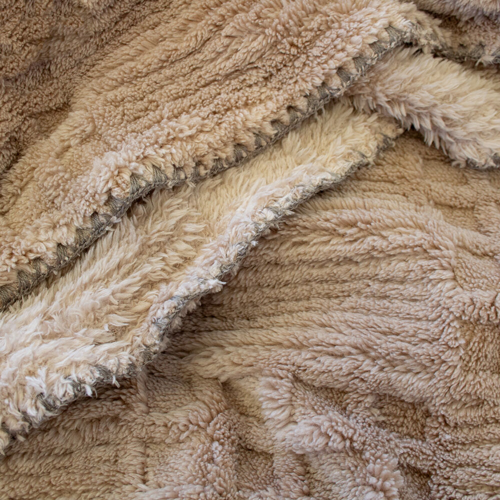 Bambury Lattice Sherpa Warm Blanket Soft Bed Throws Latte — image 3
