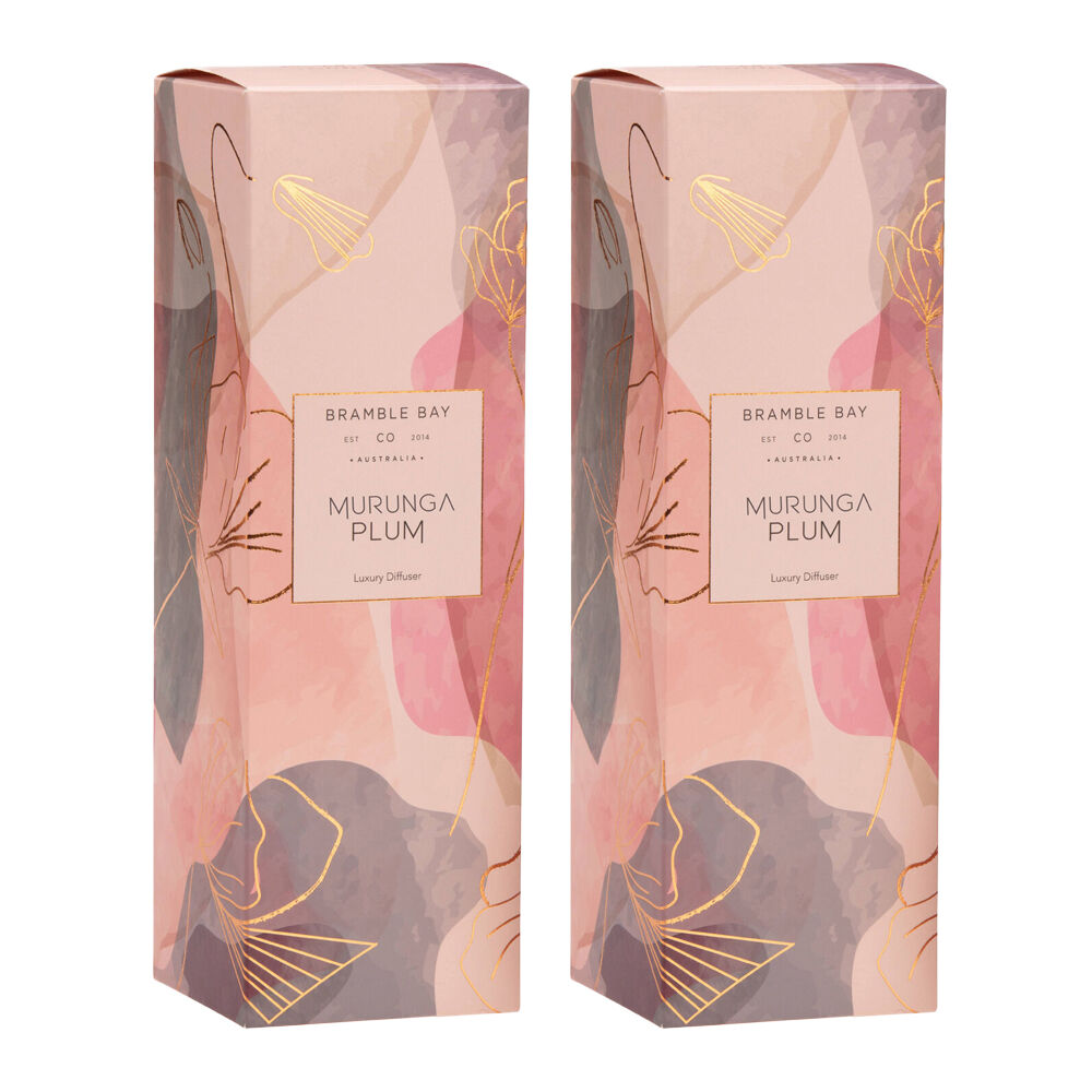 Bramble Bay Native Reed Diffuser Murunga Plum Scented Home Fragrance 150ml (2 Pack)