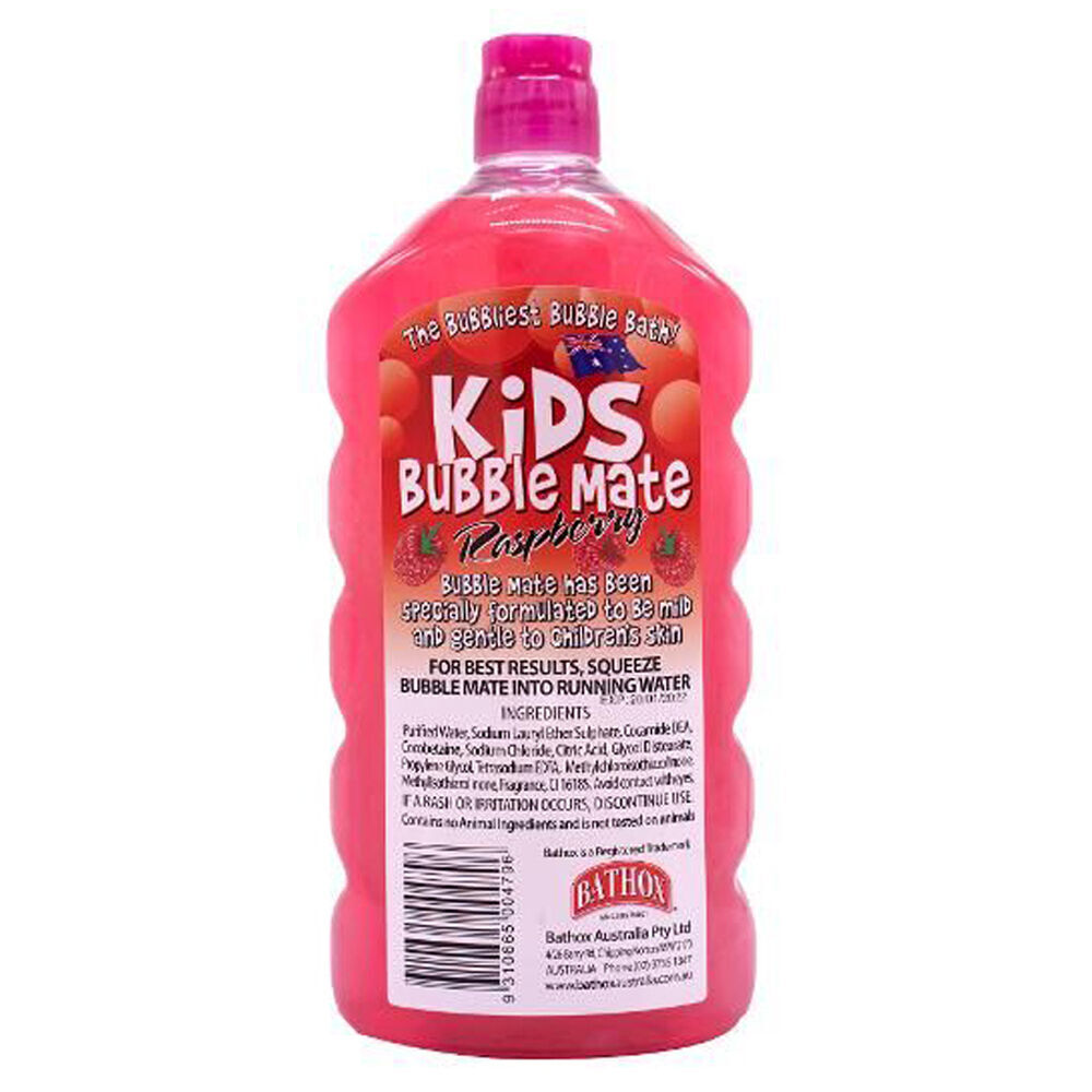 Kids Bubble Mate Liquid Bath Soap Body Wash w/ Raspberry Scent 1L Red (4 Pack) — image 5
