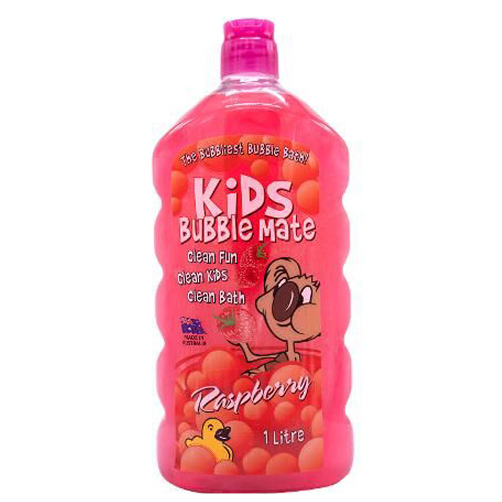 Unbranded Kids Bubble Mate Liquid Bath Soap Body Wash w/ Raspberry Scent 1L Red