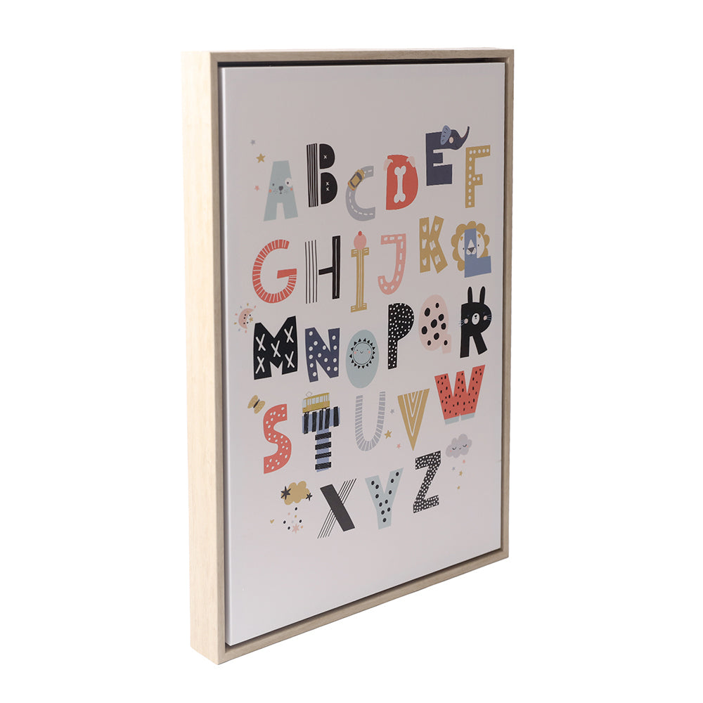 Splosh Baby Wooden 44x64cm Alphabet Framed Canvas Wall Hang Display Home Decor White — image 2
