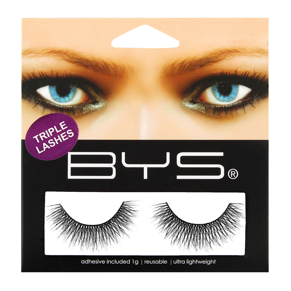 BYS 1g Triple Temptation Synthetic Fake/False Eyelashes Makeup Lightweight Black — image 2