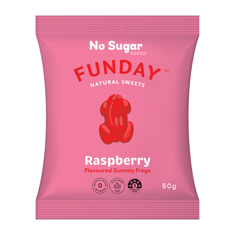 Funday Raspberry Flavoured Gummy Lolly/Candy Soft Chews Snack Frogs 600g (12 Pack) — image 2