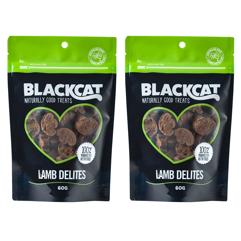 Blackcat Lamb Delites 60g Cat/Pet Healthy Treats/Food/Meal/Snacks Reward Bag (2 Pack)