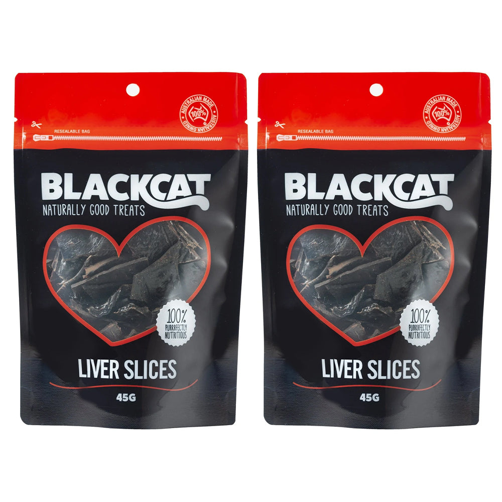 Blackcat Liver Slices 45g Cat/Pet Healthy Treats/Food/Meal/Snack Reward Bag (2 Pack)