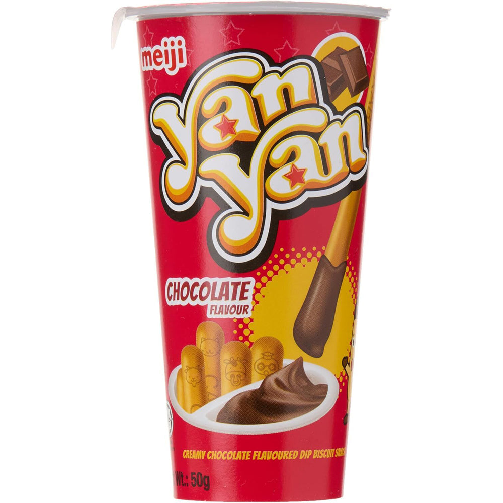 Meiji Yan Yan Chocolate Flavoured Japanese Sweets Biscuit Dipping Snacks 50G (10 Pack)