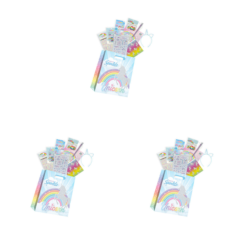 Bensons Unicorn Mini Showbag with Headband Stickers Erasers - 3y+ (3 Pack)