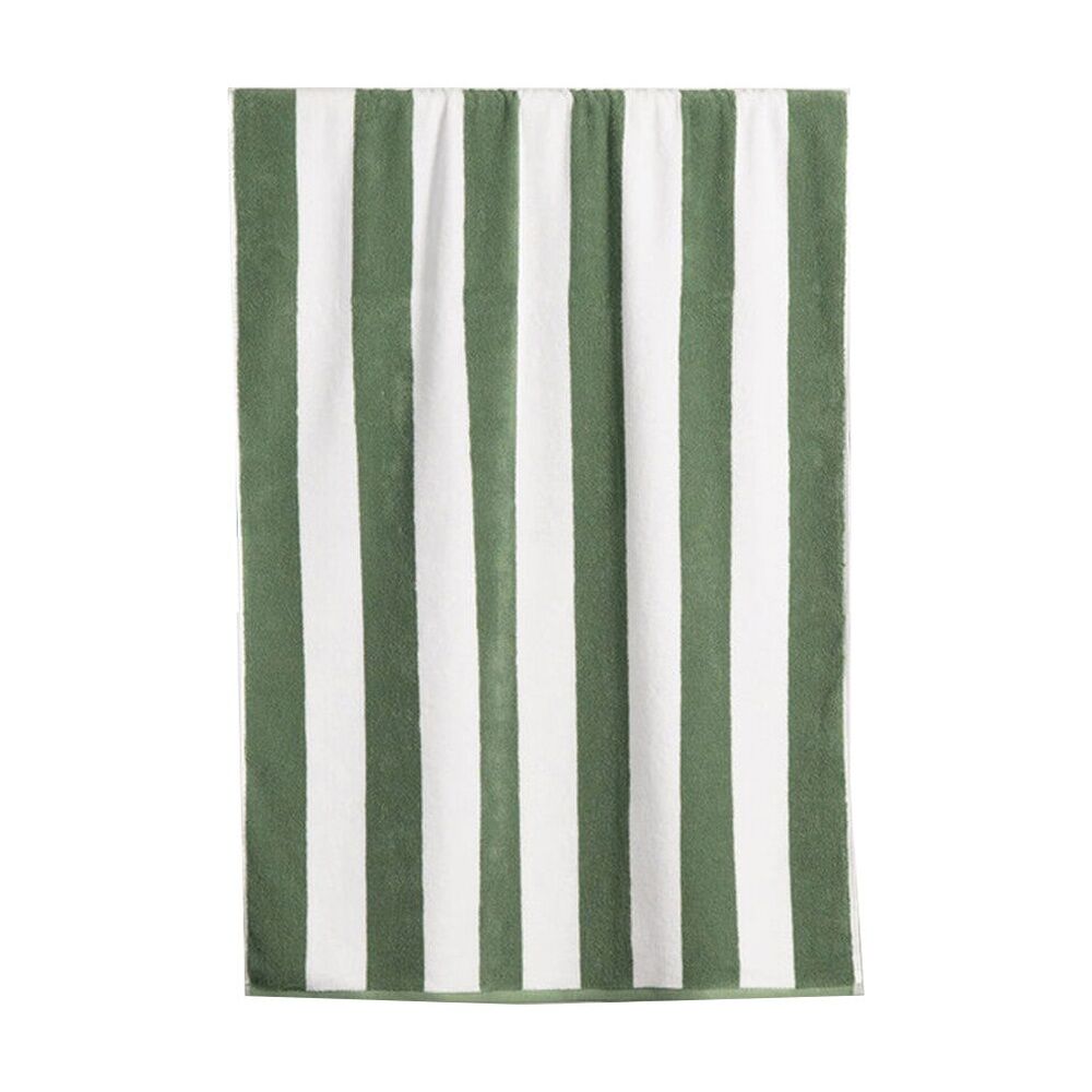 Canningvale 80x160cm Terry Pool/Beach Towel Cabana Stripe Olive Green