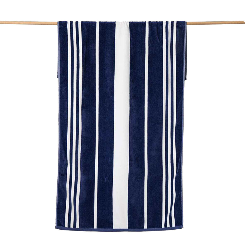 Canningvale Sorrentina Velour Beach Durable Quick-Drying Soft Towel Lido Navy