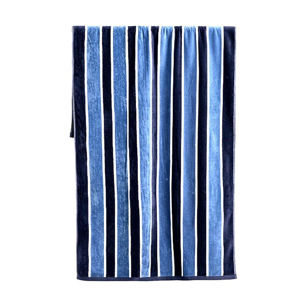 Canningvale Sorrentina Velour Beach Towel Porto Azure Navy Stripe 80x160cm (2 Pack) — image 2