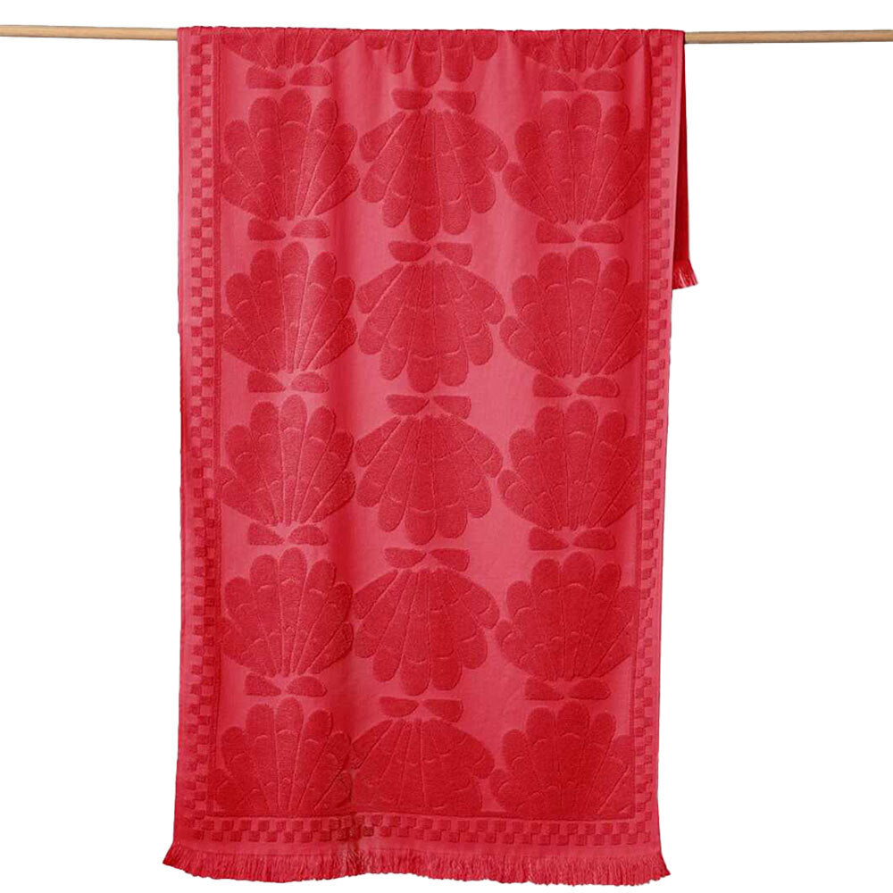Canningvale Postitana Terry Beach Durable Quick Drying Towel Shell Geranium