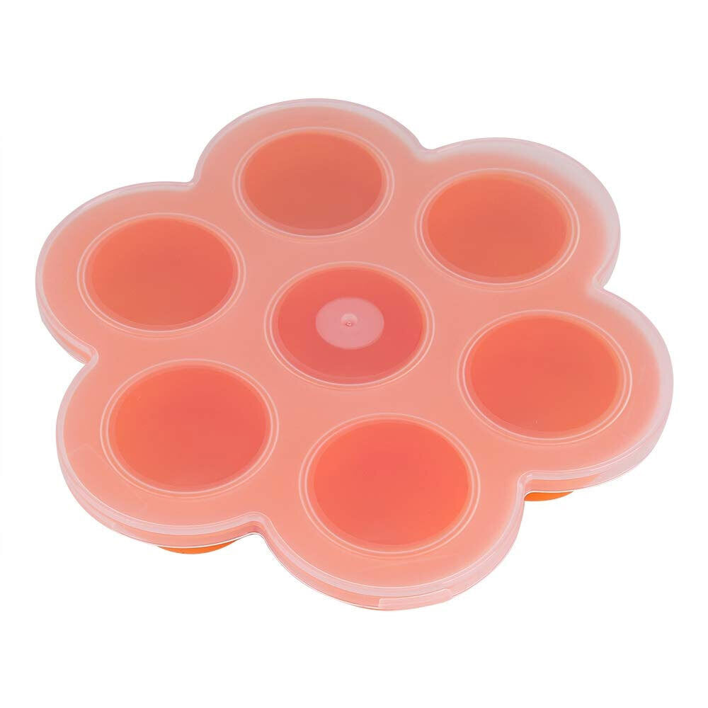 Kuvings Baby Food Silicone Ice Cubes Storage Container Maker 7 Holes — Orange