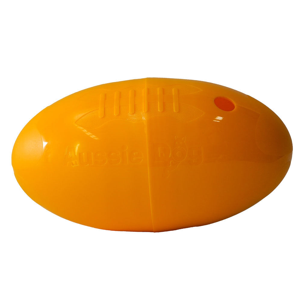 Aussie Dog Products 21cm Pet Toy Food Dispenser Feeder Hard Football Yellow S — image 2