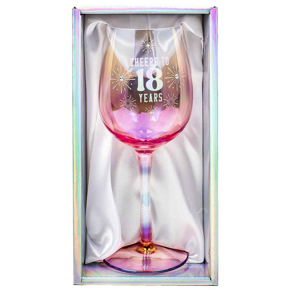 LMD 18th Holographic 430ml Stemmed Red Wine Glass Round Cup Party Drinkware — image 2