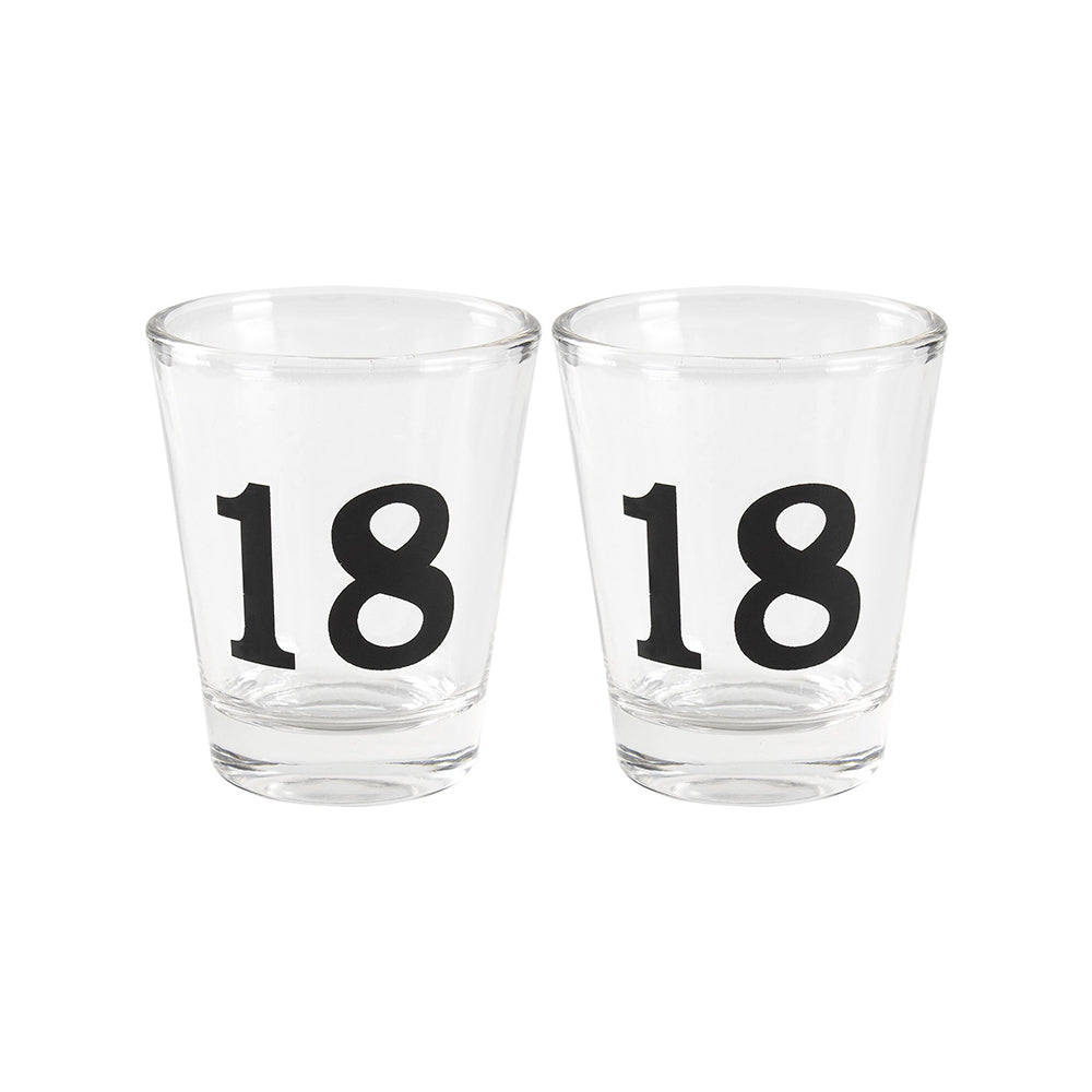 LMD Birthday Celebration 18th Novelty Spirit Alcohol Shot Drinking Glass 9cm (2 Pack)