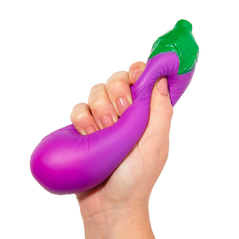 Bubblegum Stuff Eggplant Stress-Reliever Squeeze Ball Foam for Kids/Adult/Child 18cm Squishy Toy