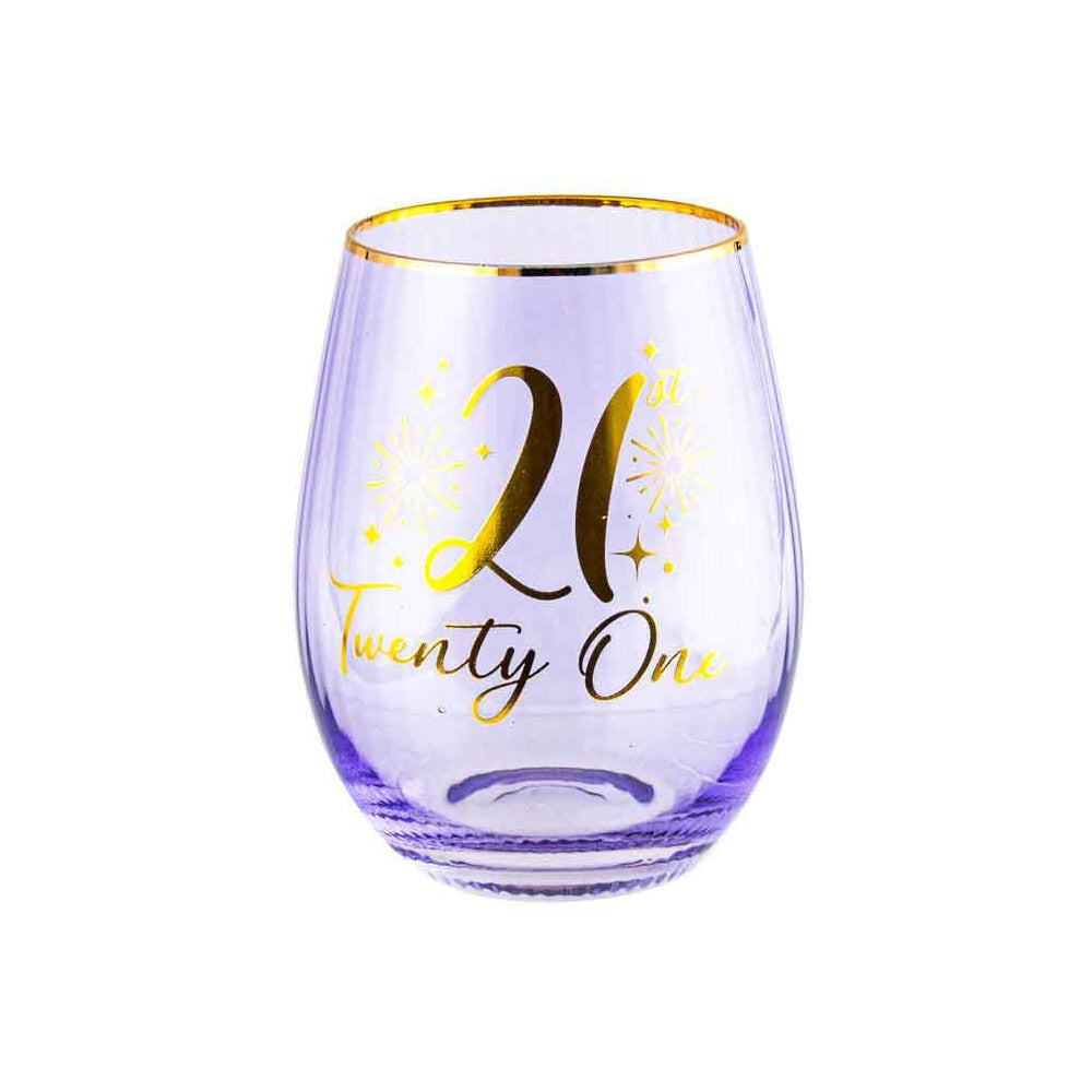 LMD 21st Fluted Stemless Handmade Drinking Glassware/Home Decoration 600ml/13cm (2 Pack) — image 2