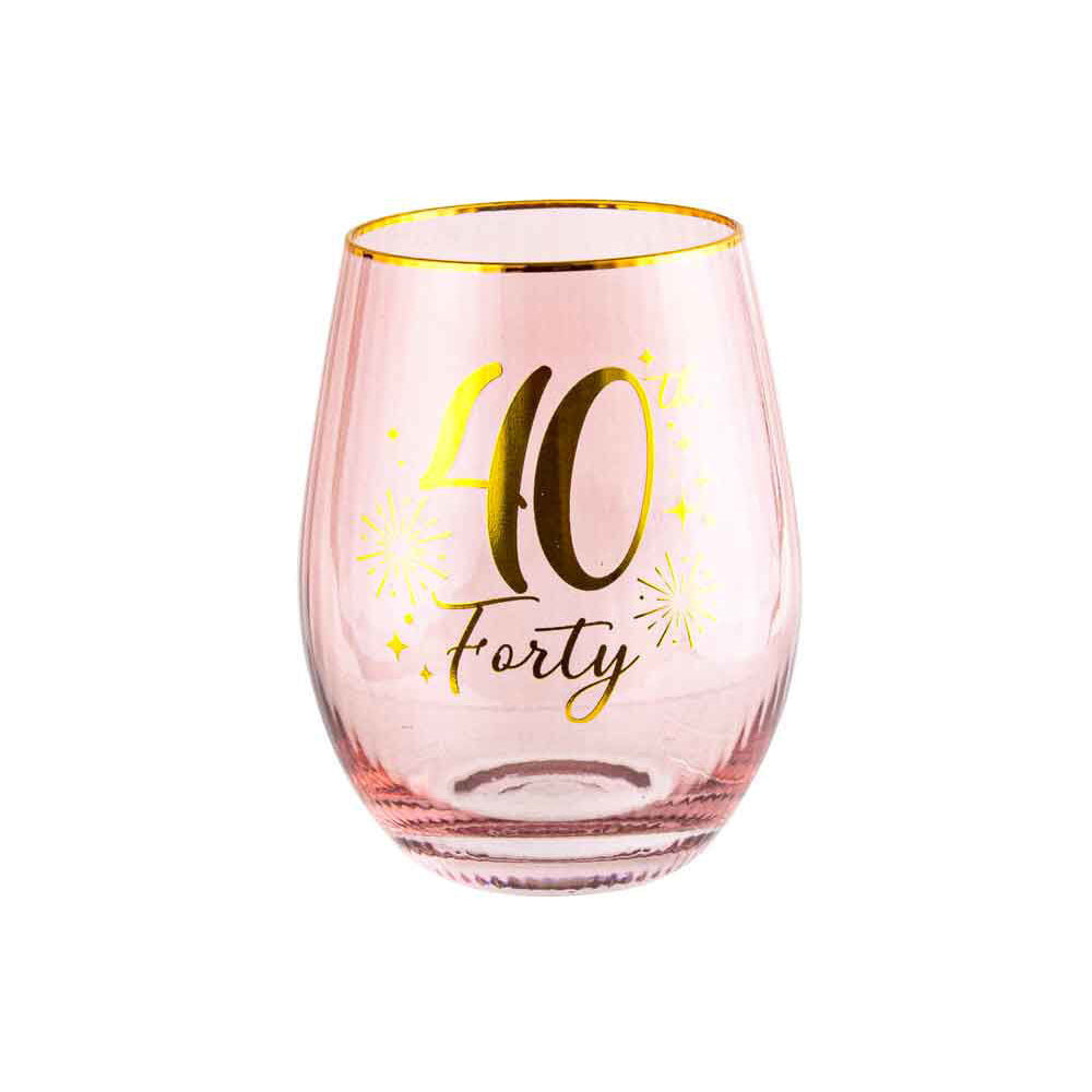 LMD 40th Fluted Stemless Handmade Drinking Glassware/Home Decoration 600ml/13cm