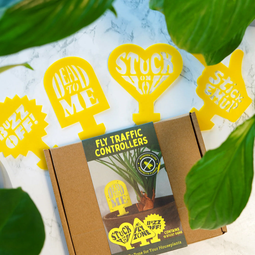 Bubblegum Stuff Fly Traffic Controllers/Sticky Plant Signs Bug Protector YLLW — image 3