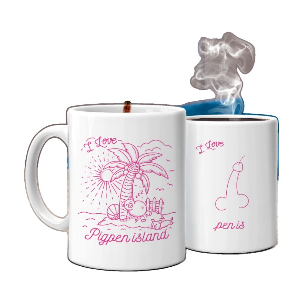 Bubblegum Stuff Rude Heat Change Mug Pigpen Island Coffee Cup Novelty Gift (2 Pack) — image 2