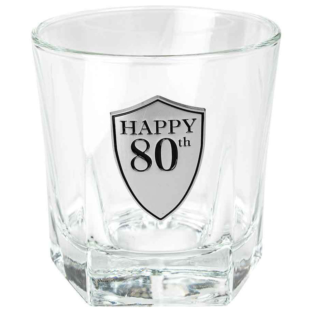 LMD Birthday 80th Whisky/Alcohol Glass 210ml Tumbler Drinking Cup Beverage Glass