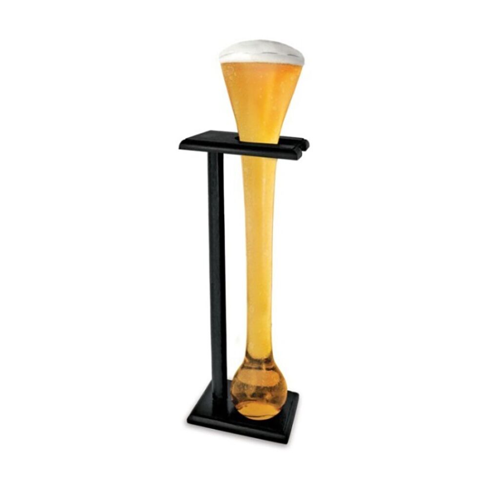 LMD Yard Beer/Alcohol Beverage Drinking Cone Novelty Glass/Cup w/Timber Stand — 1.5l