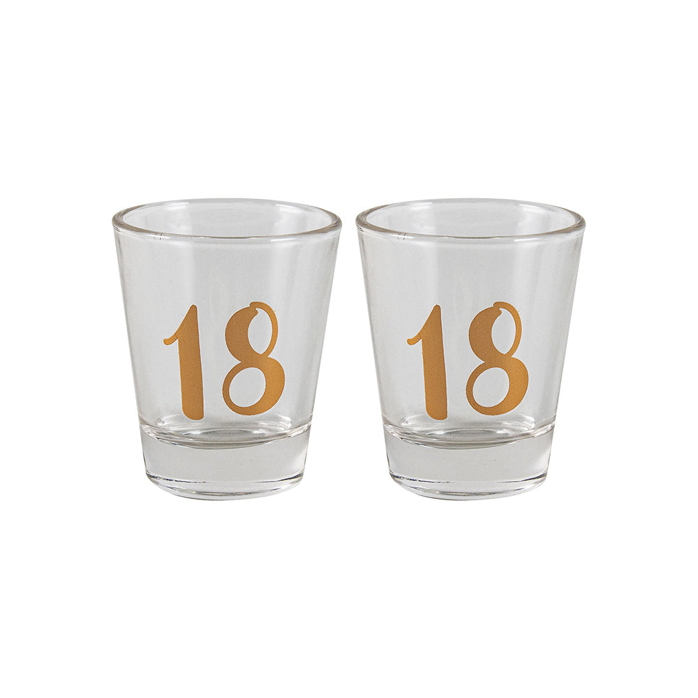 LMD Birthday 18th Celebration Rose Gold Liquor Alcohol Shot Glass 30ml Drink Cup (2 Pack)