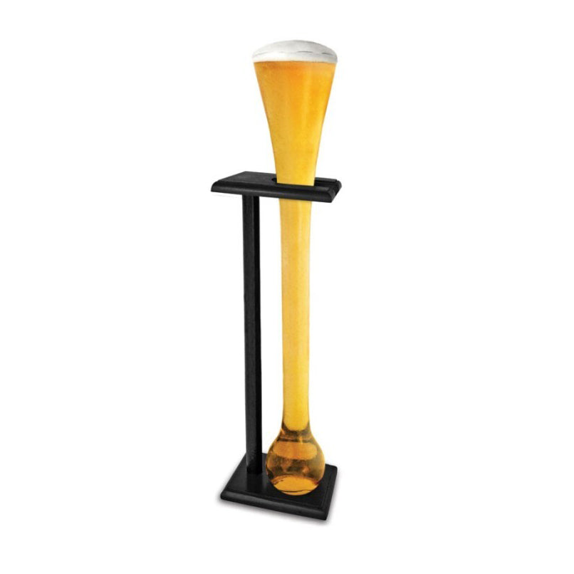LMD Yard Beer/Alcohol Beverage Drinking Cone Novelty Glass/Cup w/Timber Stand — 2.75l
