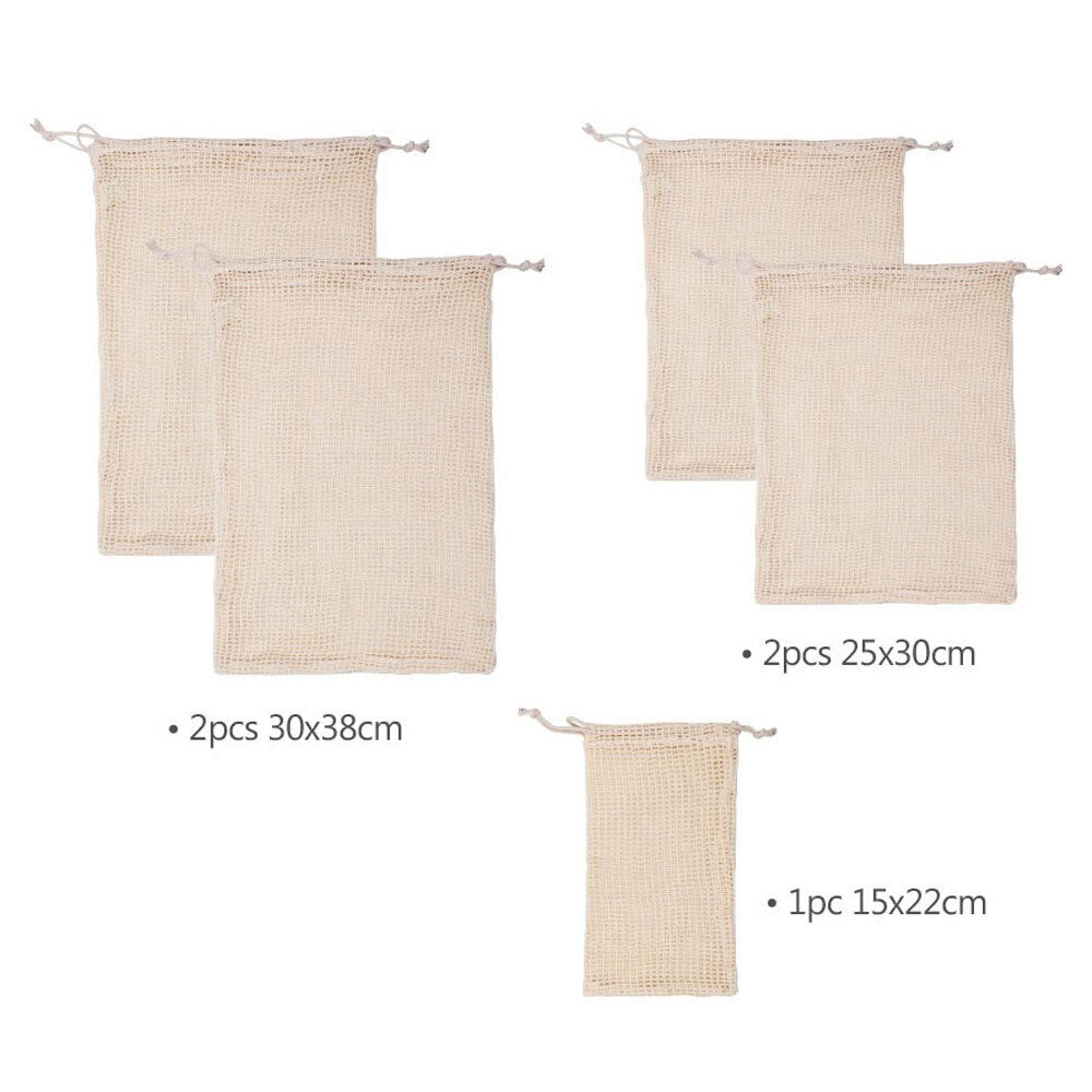 White Magic Eco Basics 38cm/30cm/22cm Produce Fruits/Vegetables Reusable Bag (5 Pack) — image 2